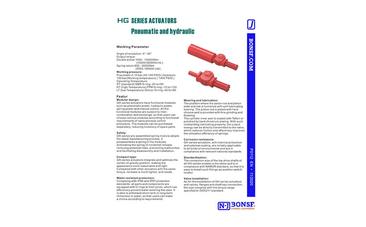 HG Series Pneumatic actuators-P0112
