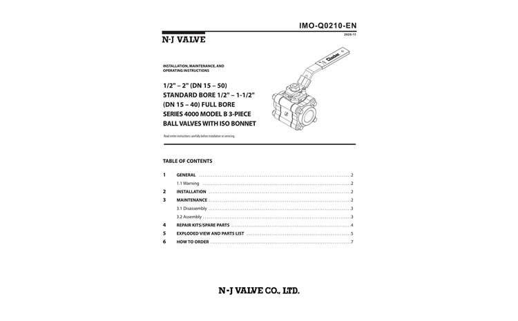 4000 Series ball valves-IMO-Q0210EN