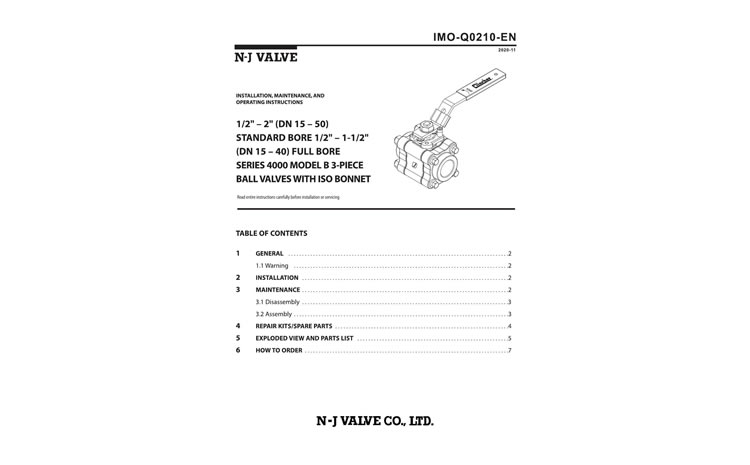 4000 Series ball valves-IMO-Q0210EN